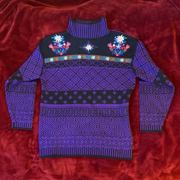 Urban Outfitters Sweaters - Floral Embroidered Geometric Wool Sweater